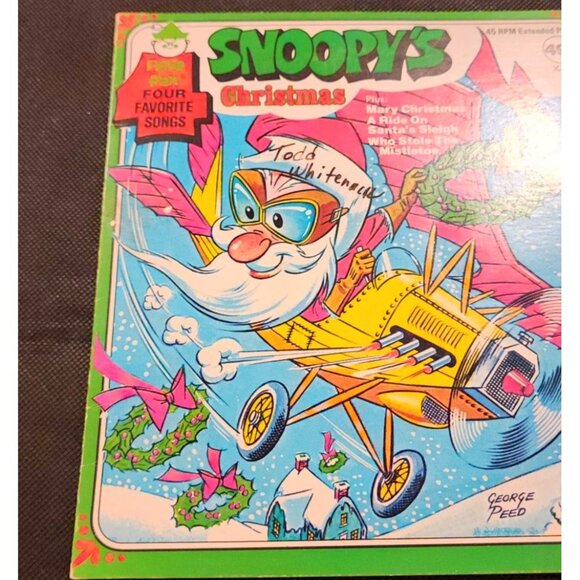 "Snoopys Christmas" 7" Vinyl Record By Peter Pan Records - Picture 2 of 10